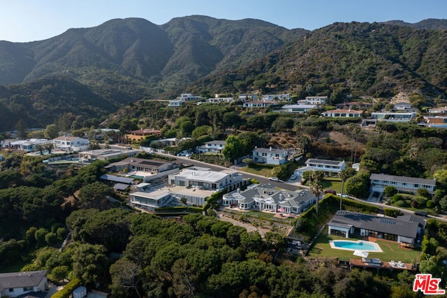 drone / aerial view with a mountain view