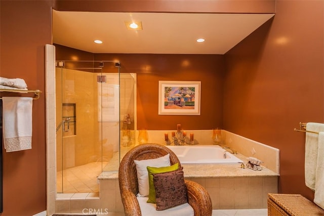 bathroom with plus walk in shower