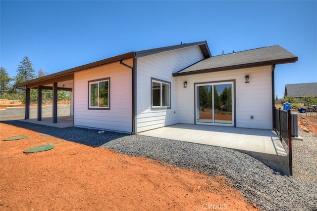 back of house featuring a patio area