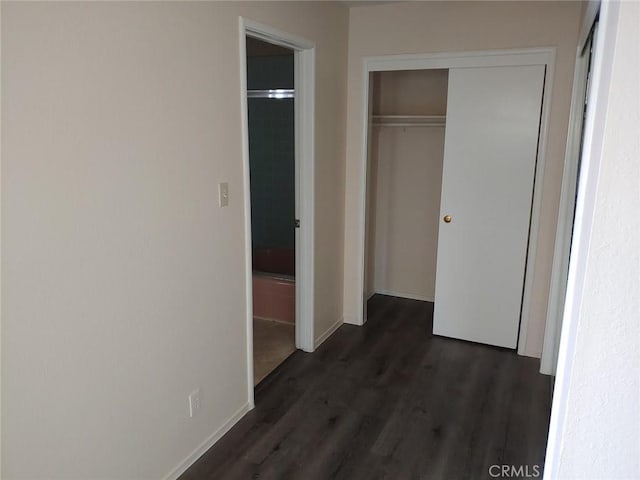 13050 Carter Ln Unit 1, Clearlake, CA 95422 - hallway with dark wood finished floors and baseboards