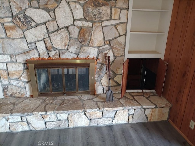 13050 Carter Ln Unit 1, Clearlake, CA 95422 - details with a glass covered fireplace and wood finished floors