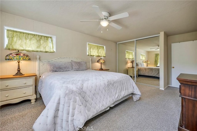 7722 Cora Dr, Lucerne, CA 95458 - carpeted bedroom featuring a closet and ceiling fan