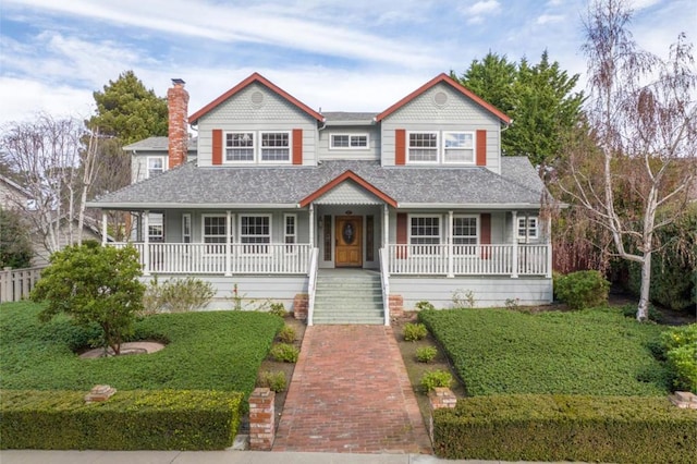 view of front of property featuring a porch