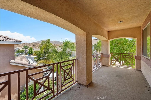 balcony with a mountain view