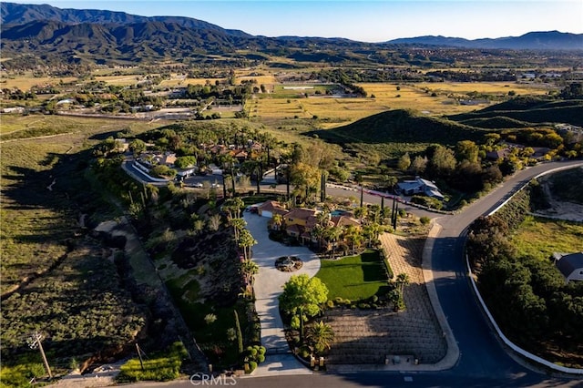 drone / aerial view with a mountain view