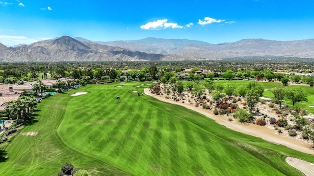 bird's eye view with a mountain view