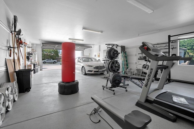 exercise room with plenty of natural light