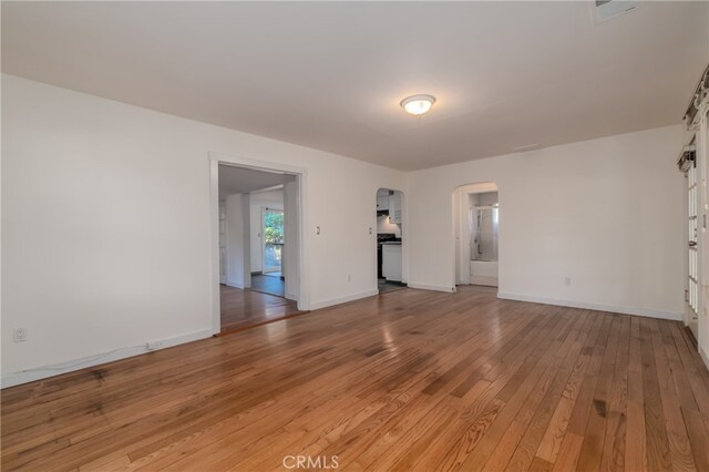 interior space with light hardwood / wood-style flooring