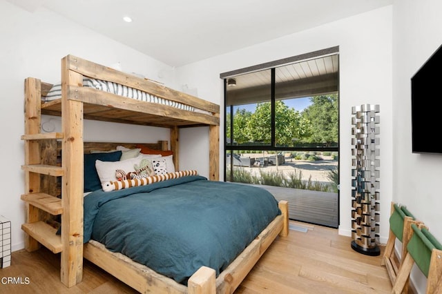 bedroom featuring light hardwood / wood-style floors