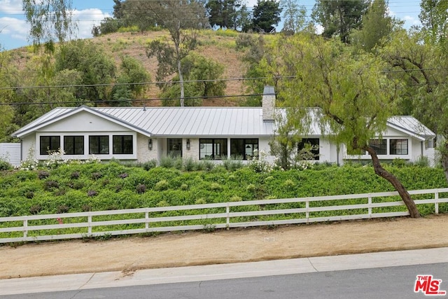 view of single story home