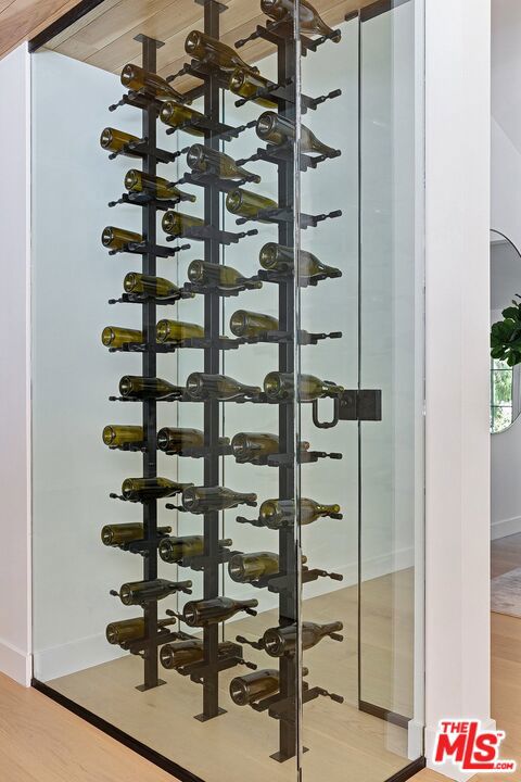 wine room featuring light hardwood / wood-style floors