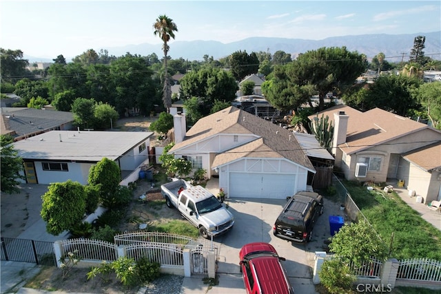 bird's eye view with a mountain view