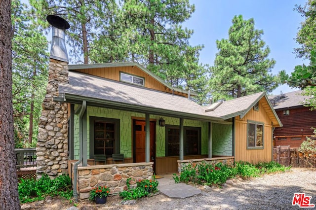 view of front of property with a porch