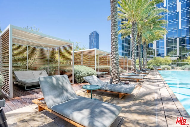 view of patio with a pool side deck