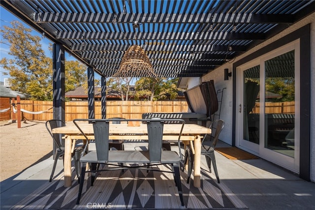 view of patio / terrace featuring a pergola