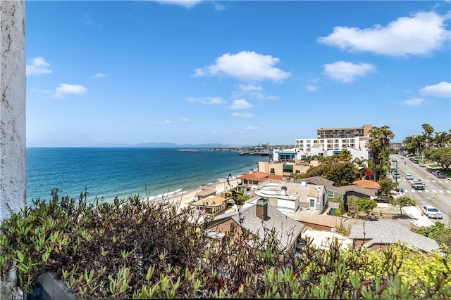 property view of water featuring a view of the beach