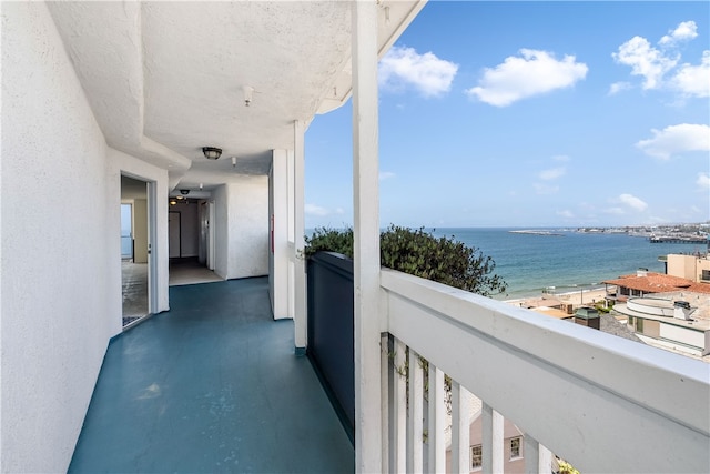 balcony with a water view