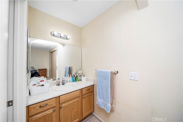 bathroom featuring vanity and tile patterned floors