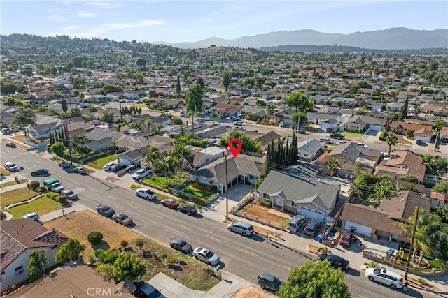 bird's eye view featuring a mountain view