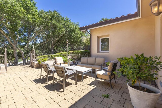 view of patio with an outdoor hangout area