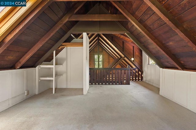 view of unfinished attic