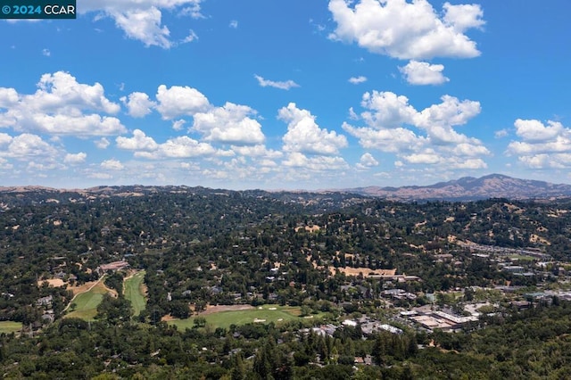 birds eye view of property featuring a mountain view