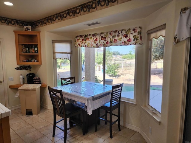 view of tiled dining area