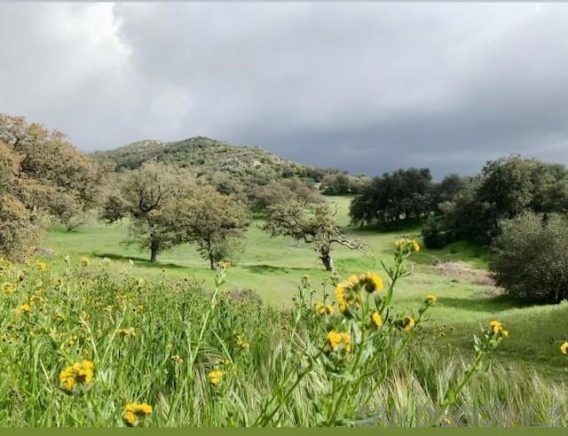 property view of mountains featuring a rural view