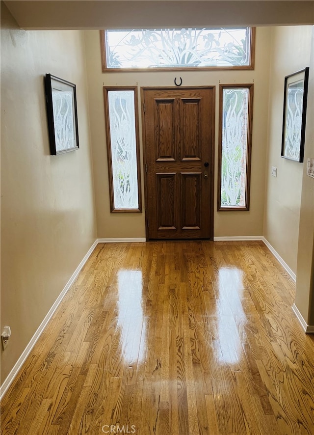 entrance foyer featuring light hardwood / wood-style floors