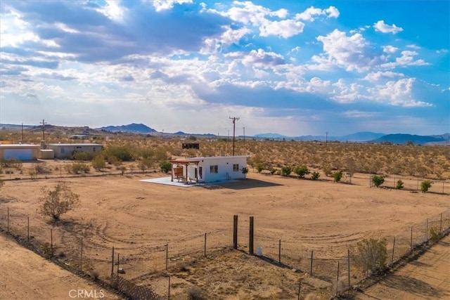 view of mountain feature with a rural view and a desert view