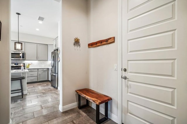 interior space featuring dark hardwood / wood-style floors