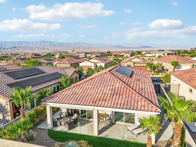 aerial view with a mountain view