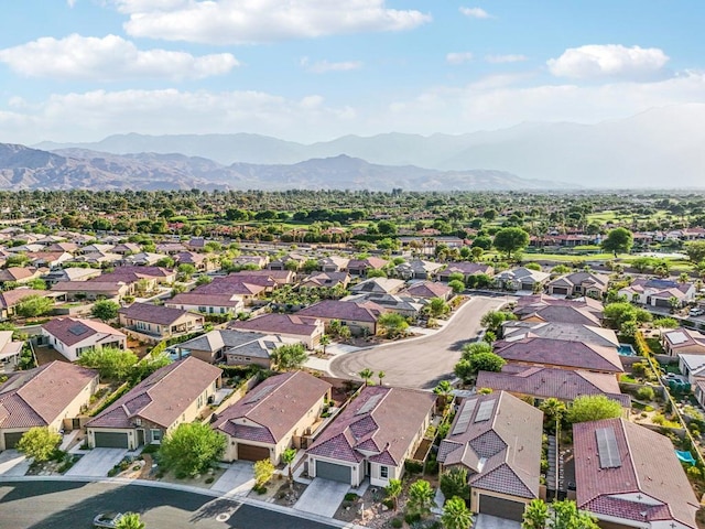 drone / aerial view with a mountain view