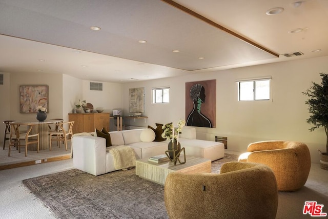 view of carpeted living room