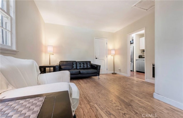 living room featuring hardwood / wood-style flooring