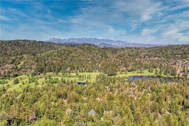 mountain view with a water view