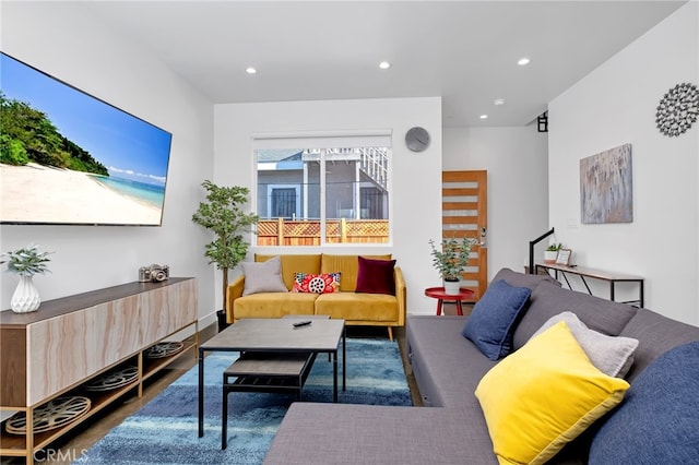 living room featuring wood-type flooring