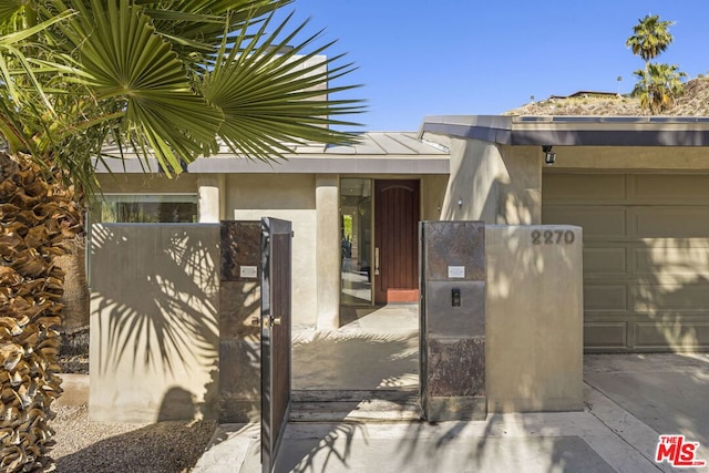 entrance to property with a garage