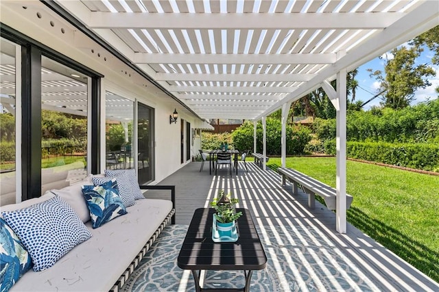 view of patio / terrace featuring a pergola