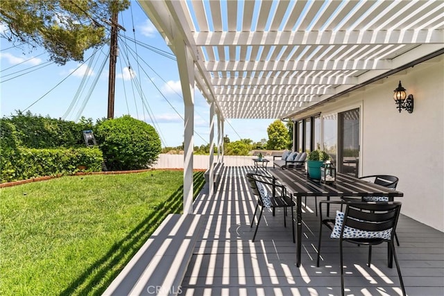 view of patio with a pergola