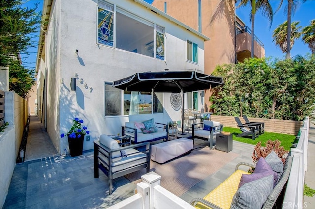 view of patio / terrace with an outdoor hangout area