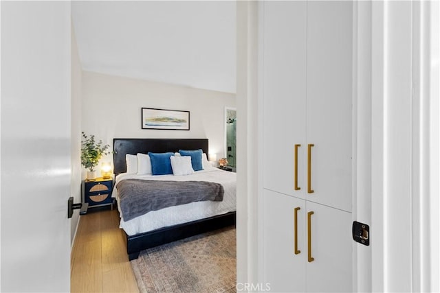 bedroom featuring hardwood / wood-style flooring