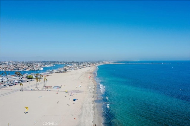 property view of water with a beach view