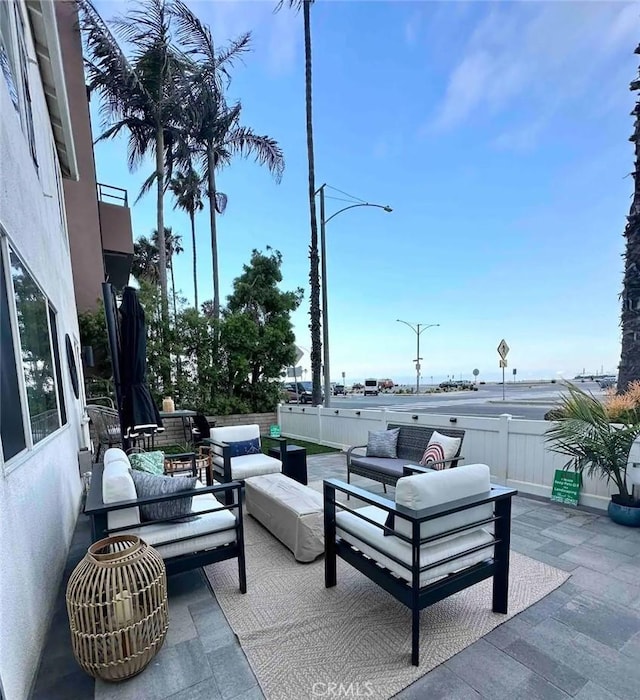 view of patio with an outdoor hangout area