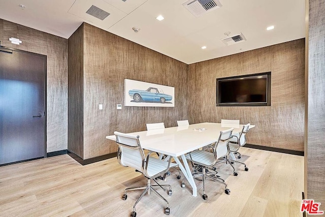 office space featuring light wood-type flooring