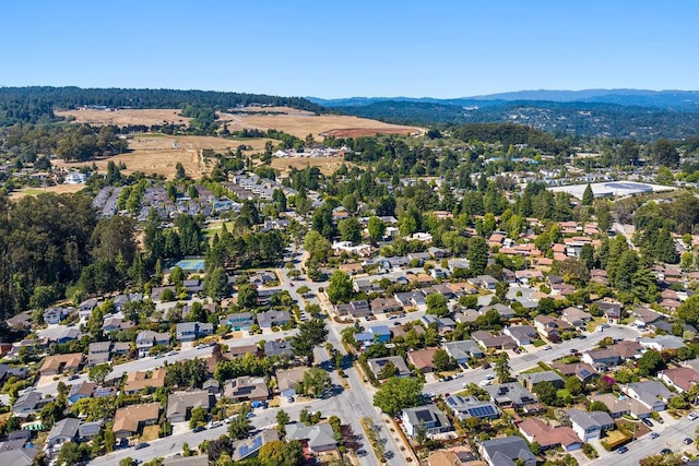 bird's eye view with a mountain view