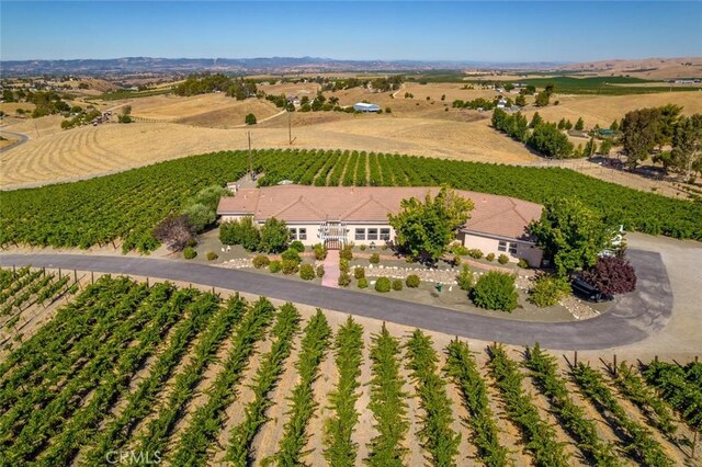 bird's eye view with a rural view