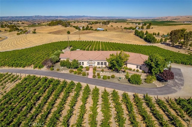 aerial view with a rural view