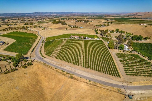 birds eye view of property featuring a rural view