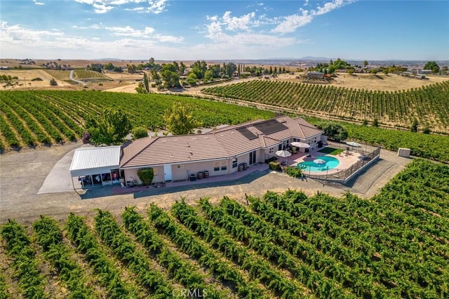 bird's eye view featuring a rural view